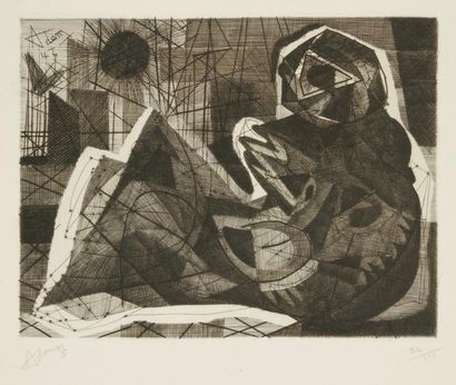 Henri-Georges Adam (1904-1967) La Danaé. 1947. Burin. 340 x 263. Parfaite épreuve...