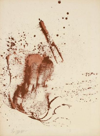 ARMAN (Armand FERNANDEZ, dit) (1928-2005) Hélas Menuhin. 1973. Lithographie. [565...