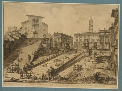 Giambattista PIRANESI (1720-1778) Veduta del Romano Campidoglio con Scalinata......