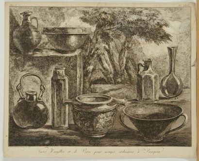 Francesco PIRANESI (1756 ou 1758-1810) Miroirs métalliques de forme ronde et quadrangulaire,...
