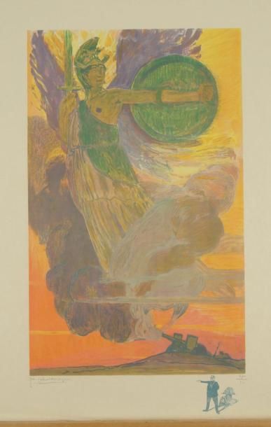 Jean-Gabriel DOMERGUE (1889-1962) Allégorie de la Victoire. Vers 1918. Lithographie....