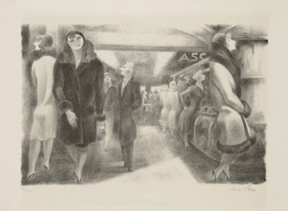 Yves ALIX (1890-1969) Le Rayon des bas de soie, ou Les Grands magasins. 1927. Lithographie....