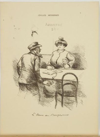 Henri BOUTET (1851-1919) Idylles Modernes. Suite de lithographies par Henri Boutet....