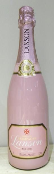 null 1 Coffret CHAMPAGNE rosé, Lanson (une bouteille avec deux verres)