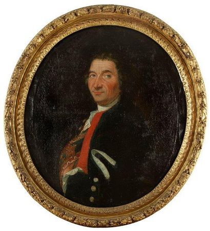 Ecole francaise vers 1760 Portrait de Jean Chevalier, garde des eaux et forêts du...