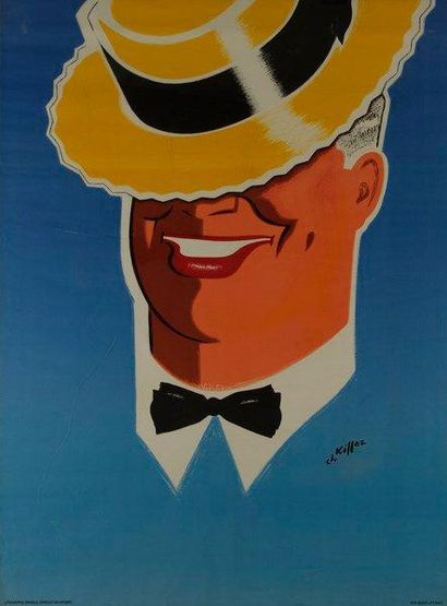 null Maurice Chevalier Affiche par Charles Kiffer (1902 - 1992). Vers 1950. Sous...