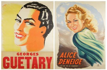 null Georges Guétary - Alice Deneige 2 affiches par Charles Kiffer (1902 - 1992)...