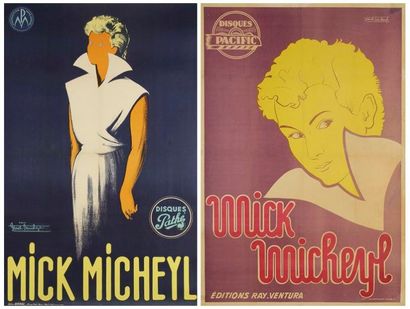 null Mick Micheyl 2 affiches d'après Mick Micheyl. Entoilées. B.E. (Traces de plis...