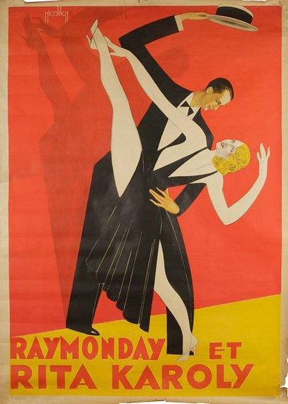null Raymonday et Rita Karoly (Léo Marjane) Rare affiche par Obrad Nicolitch (1898...