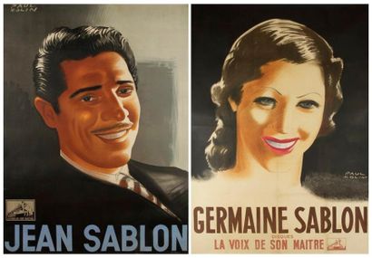 null Jean Sablon - Germaine Sablon 2 affiches par Paul Colin (1892 - 1985). Entoilées....