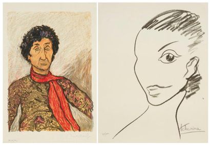 null Marcel Mouloudji et Ludmila Tcherina Autoportraits. 2 lithographies signées...