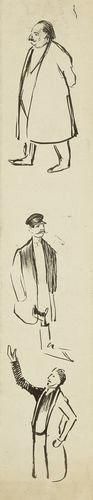 Théophile Alexandre STEINLEN (1859-1923) Trois personnages masculins / Au verso,...