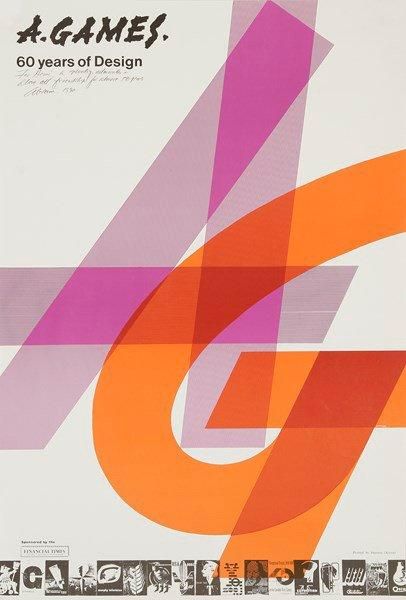 ABRAM GAMES (1914-1996) 60 Years of design, 1990. Affiche. Signée et datée en haut...