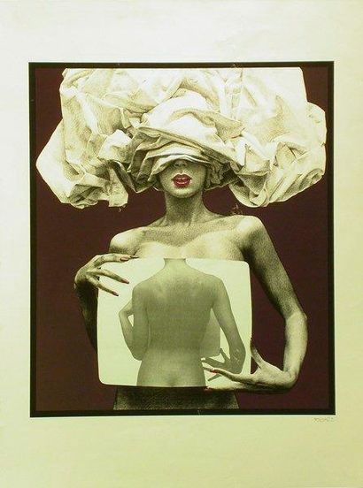 Jacques Richez (1918-1994) Femme au miroir - Nu au rideau, 1987. 2 lithographies....