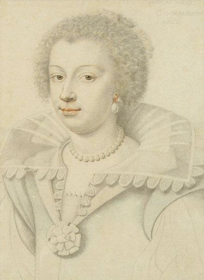 Daniel DUMONSTIER (Paris 1574 - 1646) Portrait de femme, Mademoiselle de Macy?. Pierre...