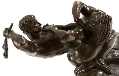 Antoine-Louis BARYE (1795-1875) Thésée combattant le centaure Biénor. Bronze, épreuve...