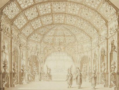 Jean Henri Alexandre PERNET (Paris vers 1763 -?) Une réception ou un décor pour un...