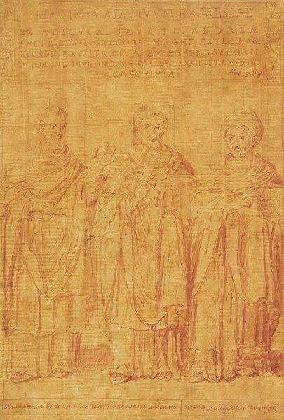 ECOLE DU XVIIIe SIÈCLE Saint-Grégoire le Grand entouré de ses parents, Gordien et...