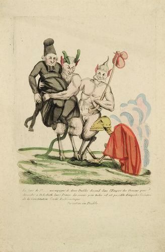 null Caricatures révolutionnaires Le Curé de St [Sulpice] accompagné de deux Diables...