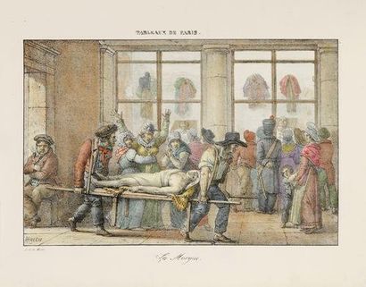 Jean-Henry Marlet (1771-1847) La Morgue. Pl. pour Tableaux de Paris. 1820-1824. Lithographie....
