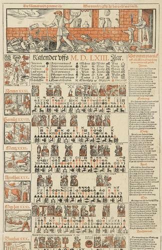 null Imagerie populaire Kalender uffs M.D.LXIII. Jar (calendrier pour l?année 1563)....