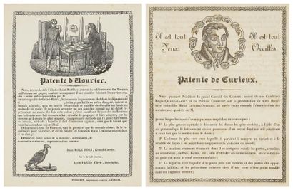 null [ANTISÉMITISME] Patente d'usurier. Épinal, Pellerin, s.d. (entre 1840 et 1880)....