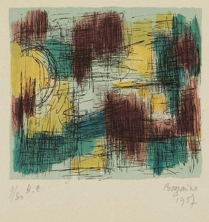 Jean BAZAINE (1904-2001) Composition, 1957 Lithographie. Signée, datée et annotée...