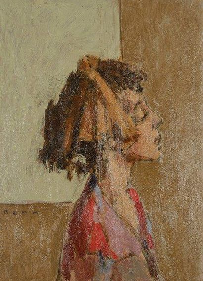 BENN (1905-1989) Portrait de la femme de l'artiste Huile sur toile. Signée en bas...