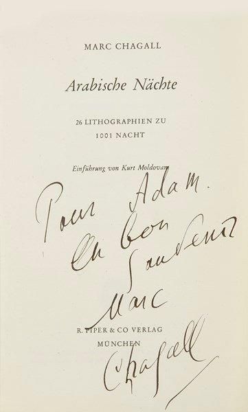 [MARC CHAGALL] Marc Chagall, Arabische Nächte, Éditions R. Piper & Co, Munich, 1958...