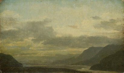Jean-Baptiste Camille COROT (1796-1875) Les Montagnes en Dauphiné. Huile sur toile...