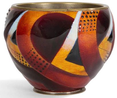 null Jules SARLANDIE 
(1874-1936) à Limoges
Importante coupe renflée formant vase...