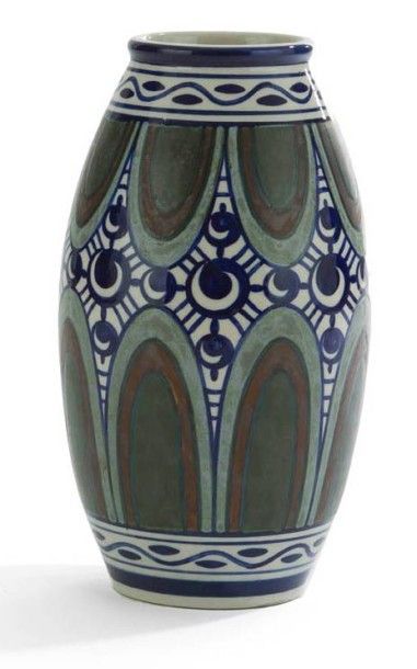null Charles CATTEAU (1880-1966) & GRÈS KERAMIS 
Modèle D 654 – 895
Vase ovoïde.
Épreuve...