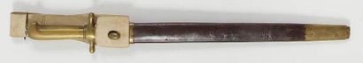 ITALIE Baïonnette modèle 1836 pour Carabine de Bersaglier. Poignée en laiton, matriculée....