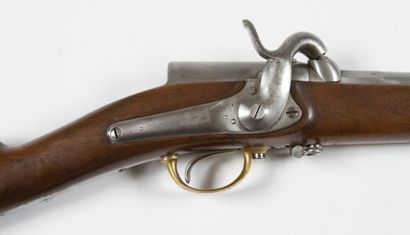France Mousqueton de cavalerie Arcelin modèle 1856. Canon rond à pans au tonnerre,...