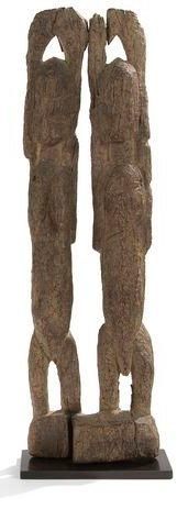 null DOGON (Mali) Statue. Représentant le couple d'ancêtres primordiaux, en bois...