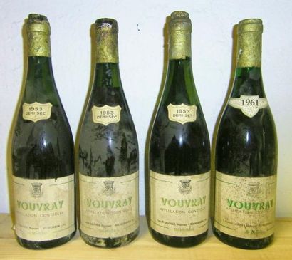 null Ensemble de 6 bouteilles. 5 bouteilles VOUVRAY «demi-sec», Gauthier 1953 (1...