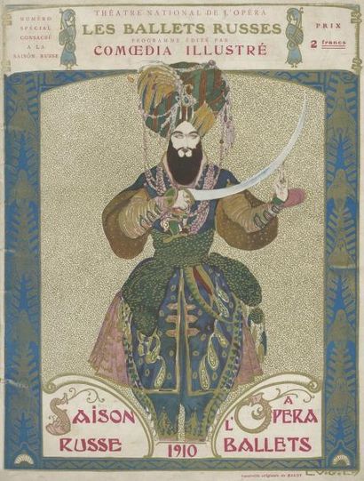 null BALLETS RUSSES, etc. Saison à l'Opéra de Paris. Juin 1910; in-4 br., couv. ill....