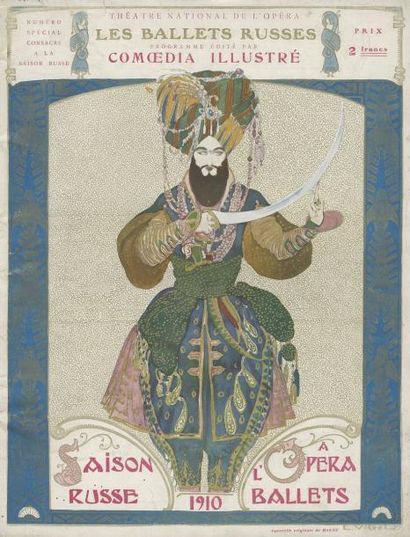 null BALLETS RUSSES. Saison Juin 1910. Opéra de Paris; in-4 br., couv. ill. par Bakst;...
