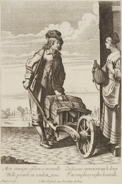 BOSSE (Abraham) Les Cris de Paris. [Paris, vers 1630]. - Recueil in-4, demi-basane...