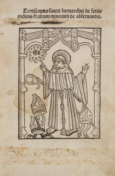 BERNARDIN DE SIENNE (saint) Tertiu(m) opus sancti Bernardini de Senis ordinis fratrum...