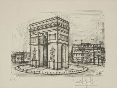 null Bernard BUFFET (1928-1999)
L’Arc de Triomphe
Lithographie.
Signée en bas à droite...