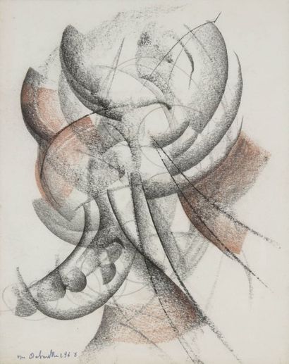 null Marcel DELMOTTE (1901-1984)
Composition, 1968
Fusain et crayon sur papier velours.
Signé...