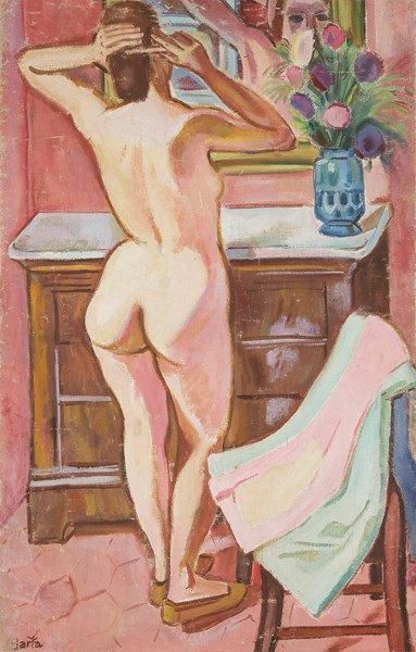 Laszlo BARTA (1902-1961) Grand nu de dos Huile sur toile. Signée en bas à gauche....