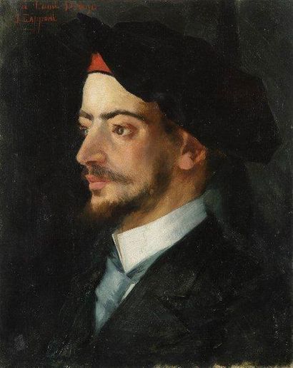 Jacques-Martin CAPPONI (1865-1936) Autoportrait présumé, 1890 Huile sur toile. Signée...