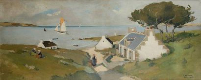 Raymond WINTZ (1884-1956) Côte bretonne Huile sur toile. Signée en bas à droite....