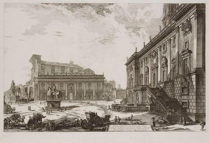 Giambattista PIRANESI (1720-1778) Veduta della Piazza del Campidoglio. 1774. Eau-forte....
