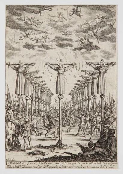 Jacques Callot (1592-1635) Les Martyrs du Japon. Eau-forte. 111 x 165. Lieure 594....