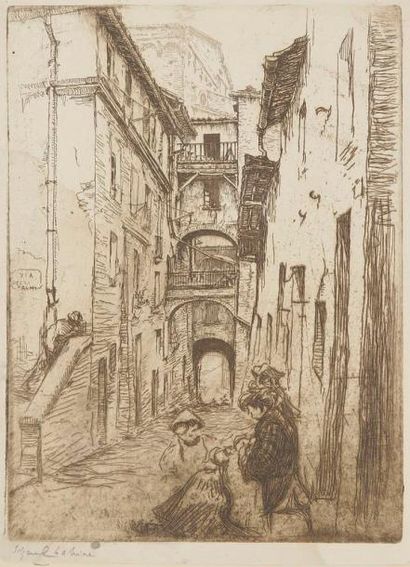 Edgar CHAHINE (1874-1947) Ghetto, via degli Archi. Pl. pour Impressions d'Italie....