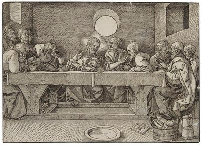 Albrecht Dürer (1471-1528) La Cène. 1523. Bois gravé. 298 x 213. Bartsch 13; Strauss...