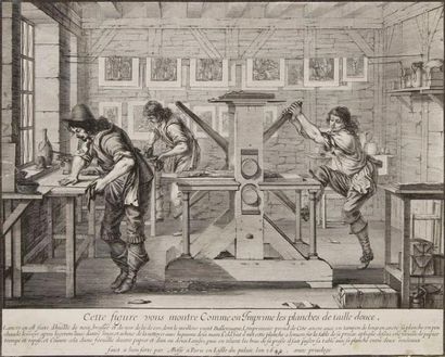Abraham BOSSE (1602-1676) L'Imprimeur en taille-douce («Cette figure vous montre...